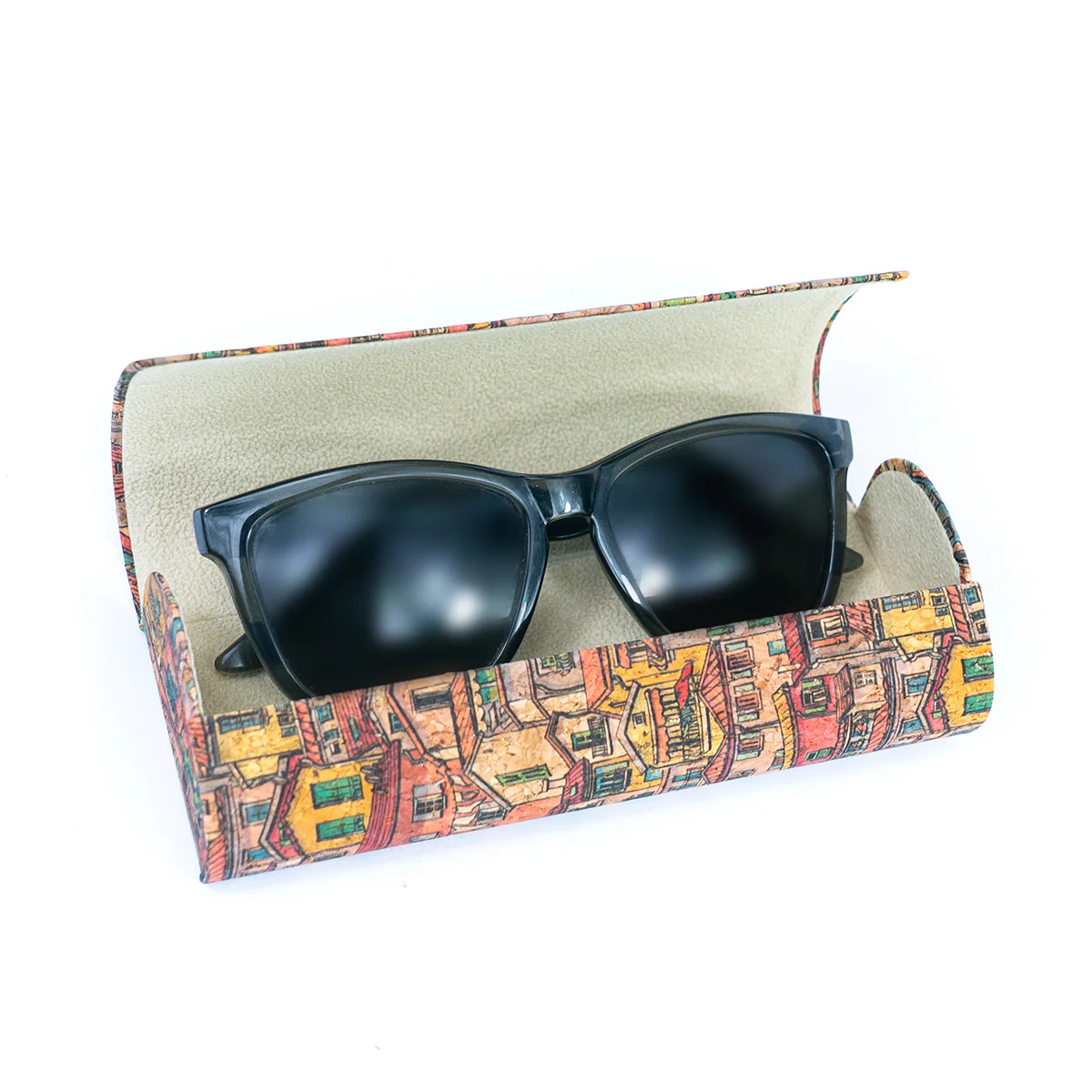 Printed Cork Magnetic Hard Glasses Case - Image 3